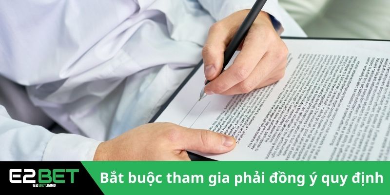 Điều Khoản Điều Kiện E2BET - Tạo Nền Tảng Giải Trí Văn Minh 3 Bắt buộc người tham gia phải đồng ý quy định